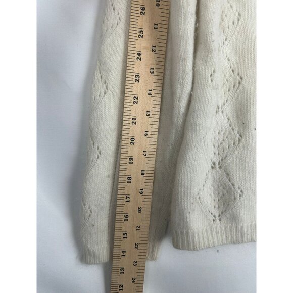 Tesori Womens Ivory Sweater L Diamond Pattern Desing Angora Rabbit & Wool Blend - Picture 4 of 12